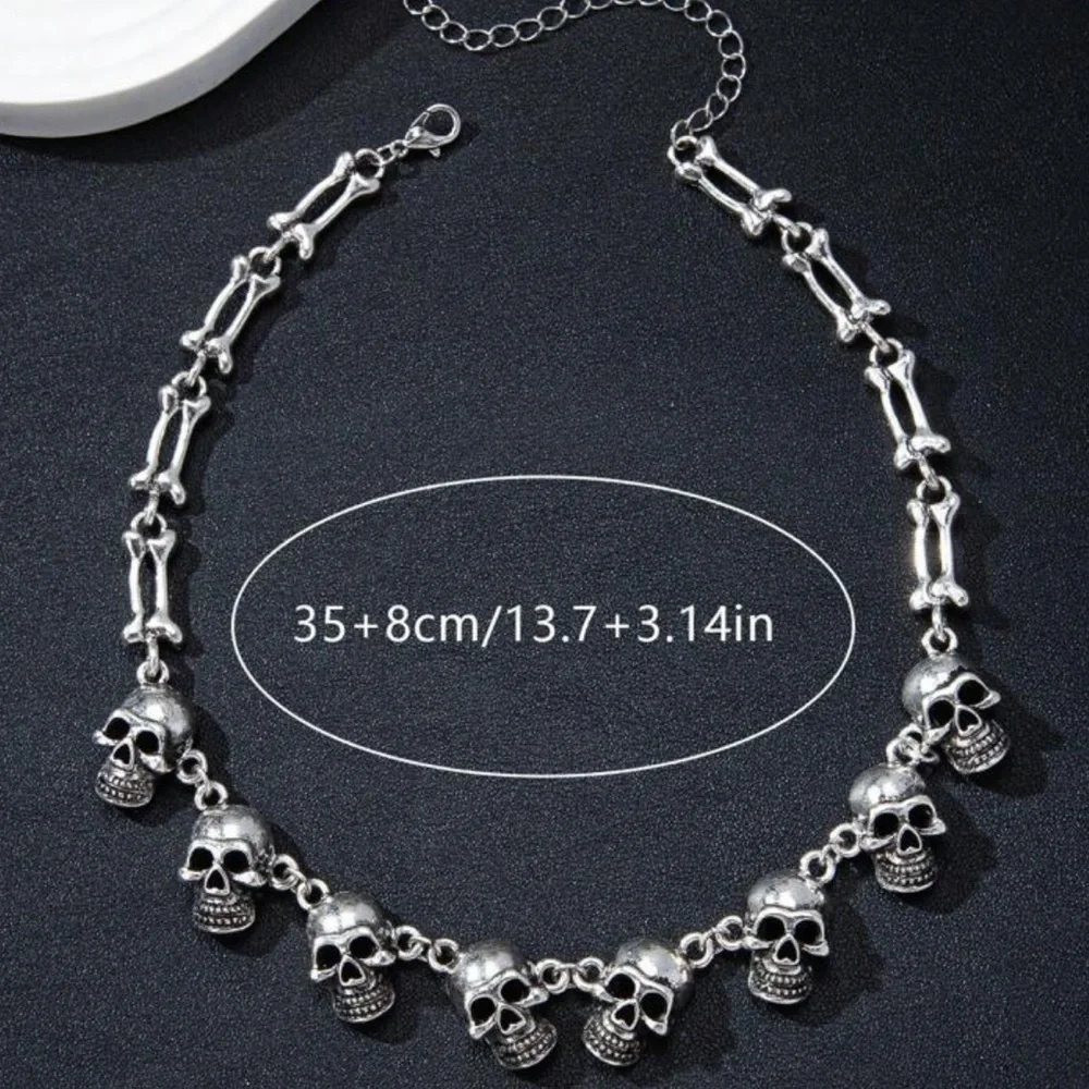 Skull Connected Choker Necklace
